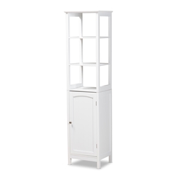 Baxton Studio Beltran Modern and Contemporary White Finished Wood Bathroom Storage Cabinet